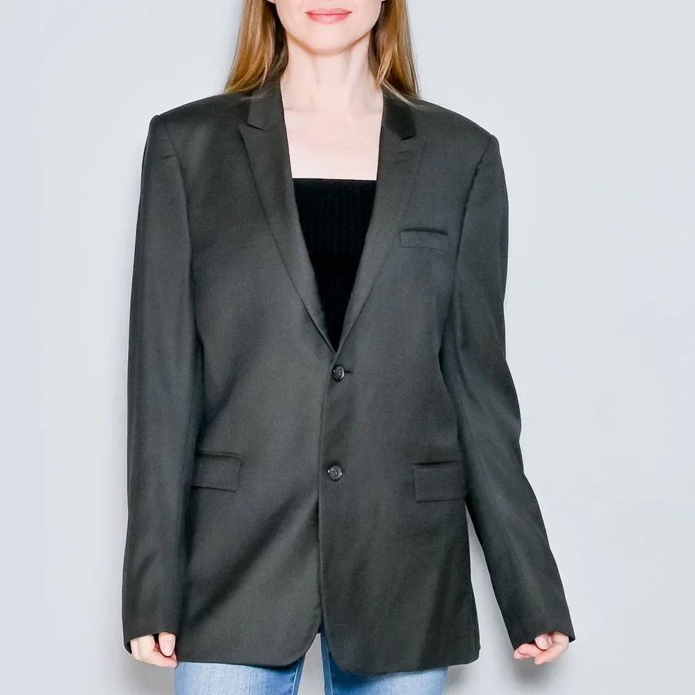 264. THE KOOPLES Dark Gray Wool Fitted Blazer 52R - Picture 7 of 7